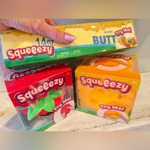 3-SUNNY DAYS Squishy Squishies CHEESE 🧀 BUTTER 🧈 STRAWBERRY🍓 JUMBO-SUPER SOFT